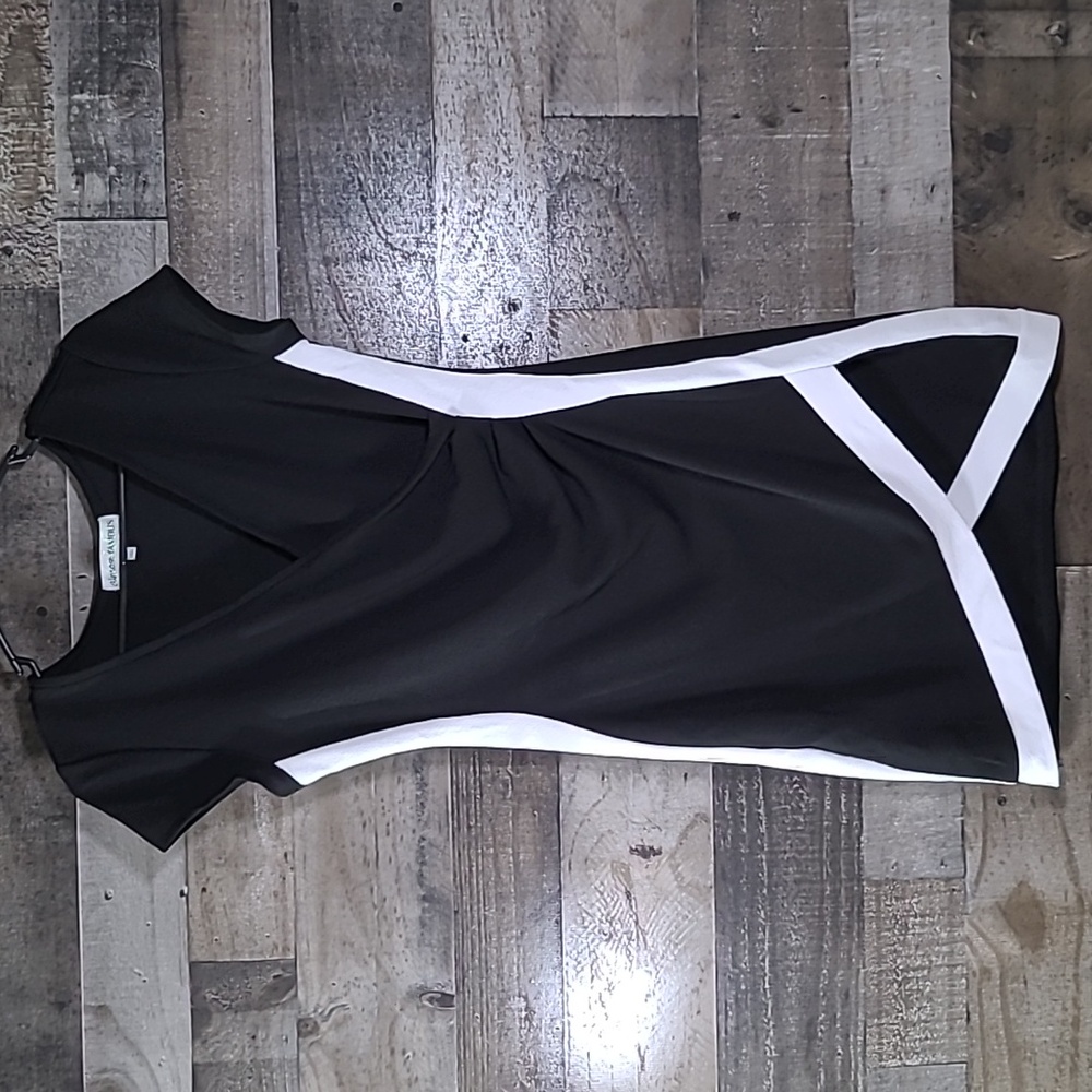 Almost Famous black dress with white trim